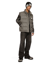Sleeveless herringbone jacket with branded tag -  | Dolce & Gabbana