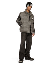 Sleeveless herringbone jacket with branded tag -  | Dolce & Gabbana
