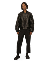 Faux leather jacket with branded tag -  | Dolce &amp; Gabbana