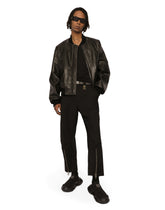 Faux leather jacket with branded tag -  | Dolce &amp; Gabbana