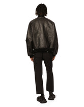 Faux leather jacket with branded tag -  | Dolce &amp; Gabbana