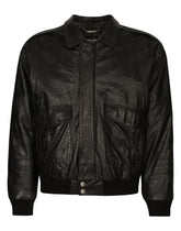 Vintage leather jacket with branded tag -  | Dolce &amp; Gabbana