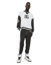 Printed jersey sweatshirt with multiple patches and embroidery -  | Dolce & Gabbana