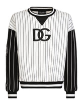 Printed jersey sweatshirt with multiple patches and embroidery -  | Dolce & Gabbana