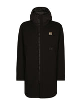 Stretch jersey parka with hood and tag -  | Dolce &amp; Gabbana