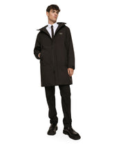 Nylon parka with hood and logo plaque -  | Dolce &amp; Gabbana