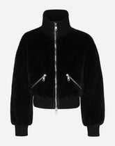 High-necked faux fur jacket -  | Dolce &amp; Gabbana