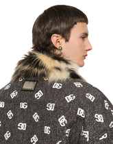 DG-logo jacquard jacket with faux fur -  | Dolce &amp; Gabbana