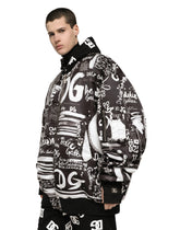 Satin jacket with all-over logo print -  | Dolce &amp; Gabbana
