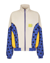 Cotton jacket with embroidered patch and print -  | Dolce & Gabbana