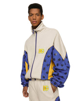 Cotton jacket with embroidered patch and print -  | Dolce & Gabbana
