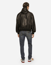 Nappa leather jacket with hood and tag -  | Dolce &amp; Gabbana