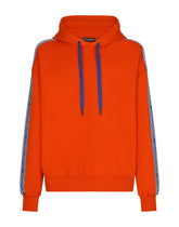 Jersey hoodie with branded bands -  | Dolce & Gabbana
