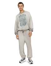 Melange jersey round-neck sweatshirt with print -  | Dolce & Gabbana