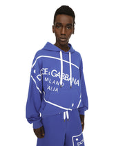 Jersey hoodie with logo tag -  | Dolce & Gabbana