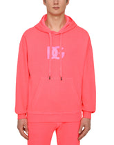 JERSEY HOODIE WITH DG LOGO PRINT -  | Dolce & Gabbana