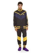 Pinstripe wool jacket with branded tag -  | Dolce &amp; Gabbana