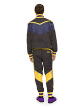 Pinstripe wool jacket with branded tag -  | Dolce &amp; Gabbana