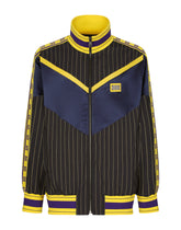 Pinstripe wool jacket with branded tag -  | Dolce &amp; Gabbana