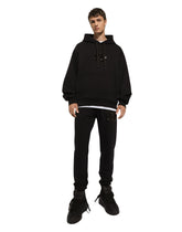 Hoodie with rhinestone-detailed DG patch -  | Dolce & Gabbana