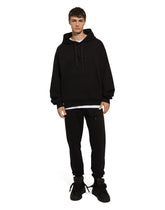 Hoodie with rhinestone-detailed DG patch -  | Dolce & Gabbana