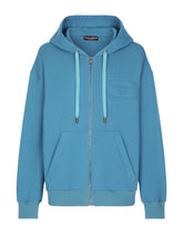 Zip-up hoodie with embossed tag -  | Dolce & Gabbana