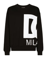 Round-neck jersey sweatshirt with DG Milano print -  | Dolce & Gabbana