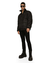 Nylon high-necked jacket with branded tag -  | Dolce &amp; Gabbana