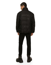 Nylon high-necked jacket with branded tag -  | Dolce &amp; Gabbana