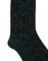 Stretch cotton socks with jacquard DG logo -  | Dolce &amp; Gabbana