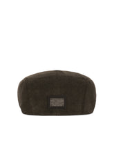 Cotton terrycloth flat cap with logo tag -  | Dolce &amp; Gabbana