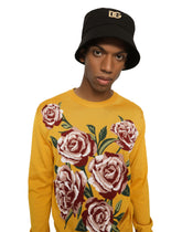 Stretch cotton bucket hat with patch -  | Dolce & Gabbana