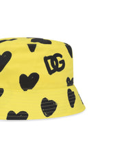 Cotton bucket hat with heart print -  | Dolce & Gabbana
