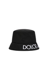 Nylon bucket hat with Dolce&Gabbana embroidery -  | Dolce & Gabbana