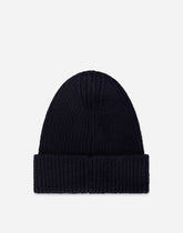 Knit cotton hat with DG patch -  | Dolce &amp; Gabbana