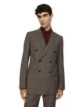 Double-breasted glen plaid Martini-fit suit -  | Dolce & Gabbana