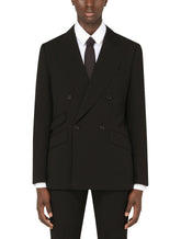 Double-breasted wool Sicilia-fit suit -  | Dolce & Gabbana