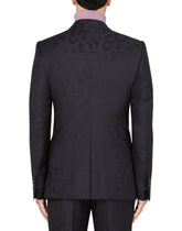 Wool jacquard Sicilia-fit suit with camouflage print -  | Dolce &amp; Gabbana