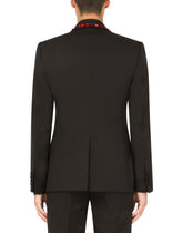 Wool Sicilia-fit suit with rhinestones -  | Dolce &amp; Gabbana