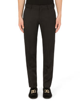 Wool Sicilia-fit suit with rhinestones -  | Dolce &amp; Gabbana