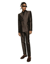 Shantung silk double-breasted Sicilia-fit suit -  | Dolce &amp; Gabbana