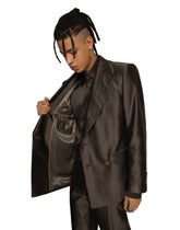 Shantung silk double-breasted Sicilia-fit suit -  | Dolce &amp; Gabbana