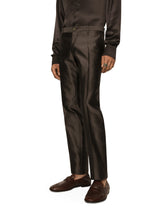 Shantung silk double-breasted Sicilia-fit suit -  | Dolce &amp; Gabbana
