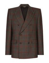 Double-breasted glen plaid Sicilia-fit suit -  | Dolce &amp; Gabbana