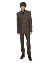 Double-breasted glen plaid Sicilia-fit suit -  | Dolce &amp; Gabbana