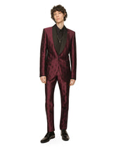 Single-breasted Sicilia-fit tuxedo suit with DG monogram -  | Dolce &amp; Gabbana