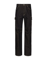Denim cargo jeans with contrasting stitching -  | Dolce &amp; Gabbana