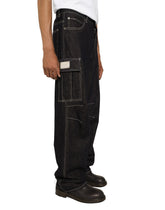 Denim cargo jeans with contrasting stitching -  | Dolce & Gabbana