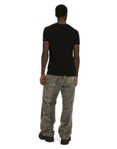 Gray denim cargo jeans with laser-etched logo -  | Dolce & Gabbana
