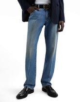 Classic cotton jeans with tag -  | Dolce &amp; Gabbana